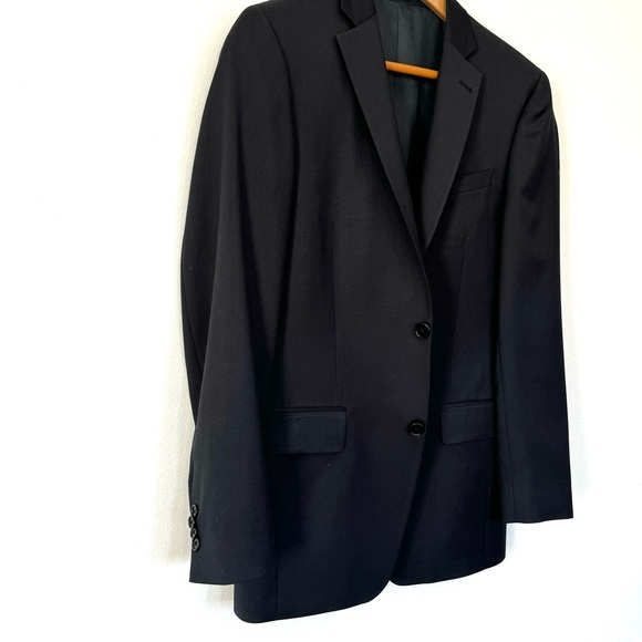 John Varvatos Blazer Coat Men’s 36R Two Button Jacket Black Wool Casual Suit - Picture 4 of 14